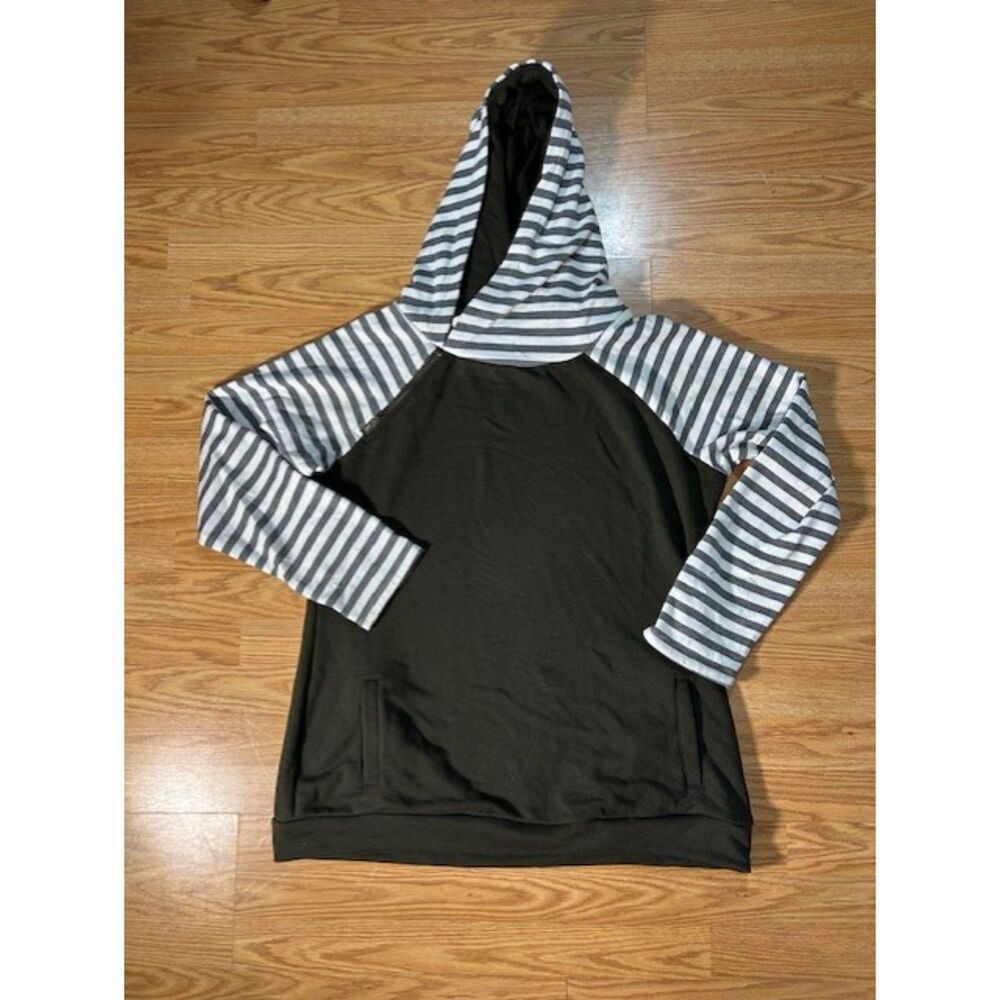 White Ginger 2XL - Women's Hoodie - Brown with striped arms